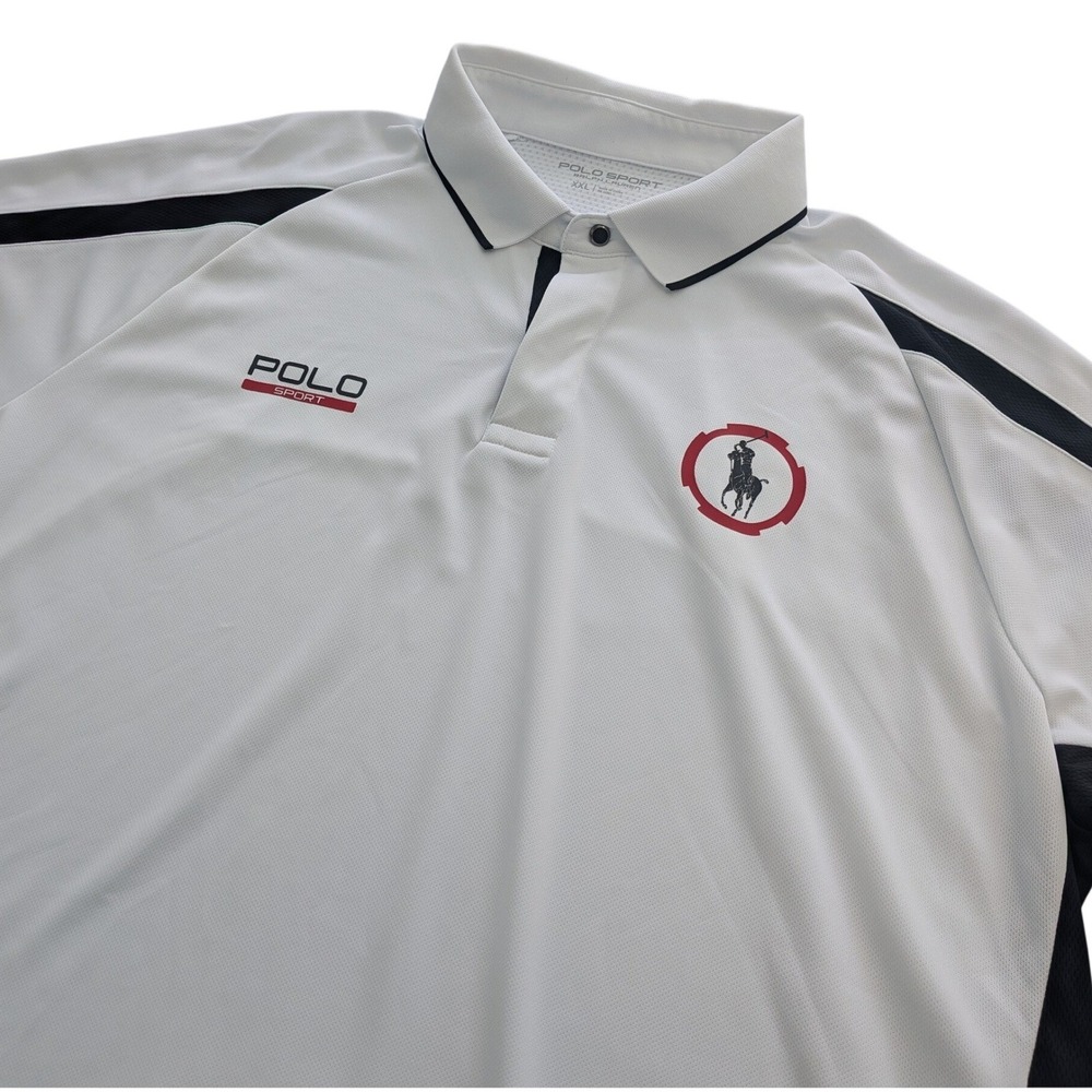 Polo Sport Ralph Lauren Polo Shirt XXL White ThermoVent Mesh Performance Mens